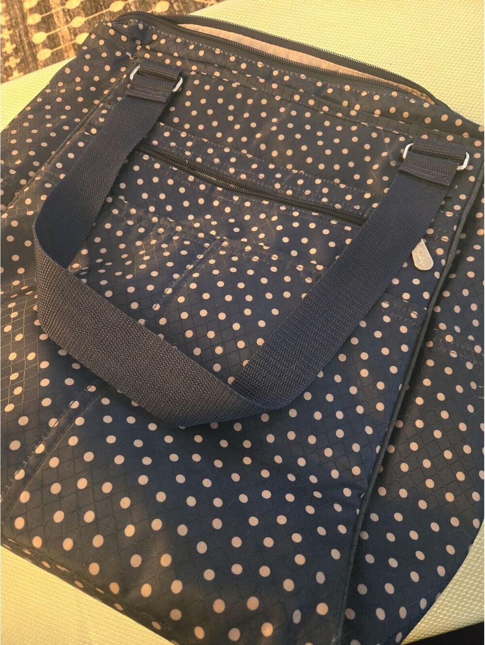Thirty-One Gifts Organizing Utility Tote Navy Polka Dot - Picture 4 of 6